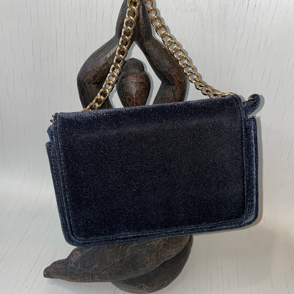 Anthropology velour clutch purse with removable Crossbody strap